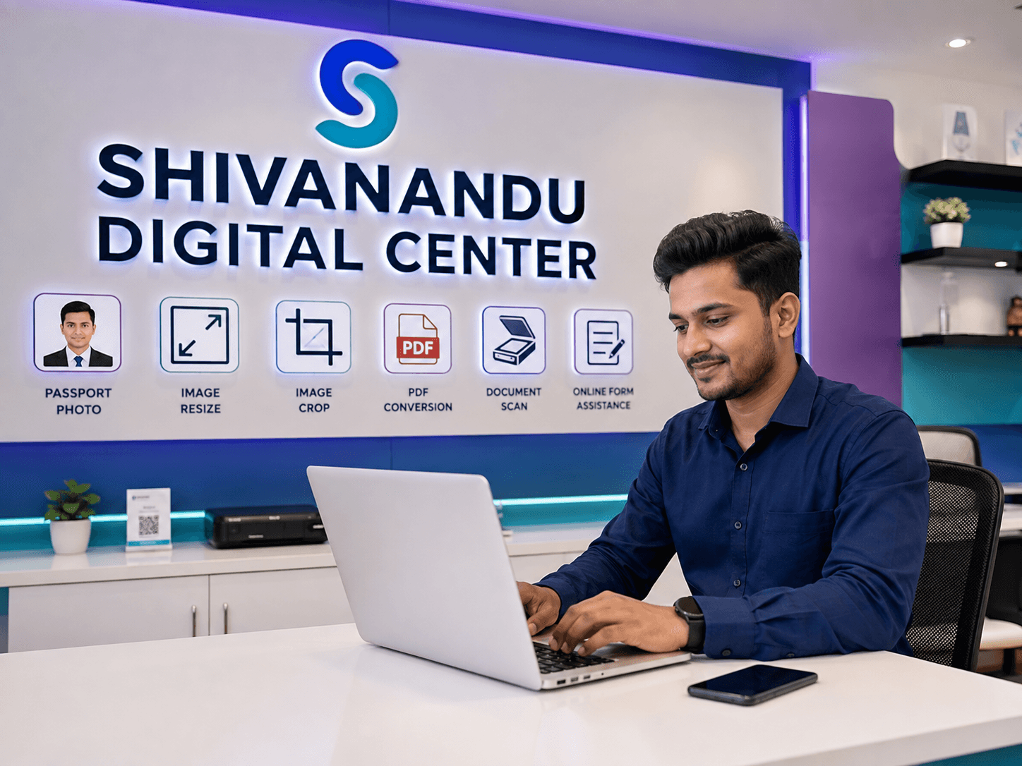 Shivanandu Digital Center providing passport photo, image and PDF services